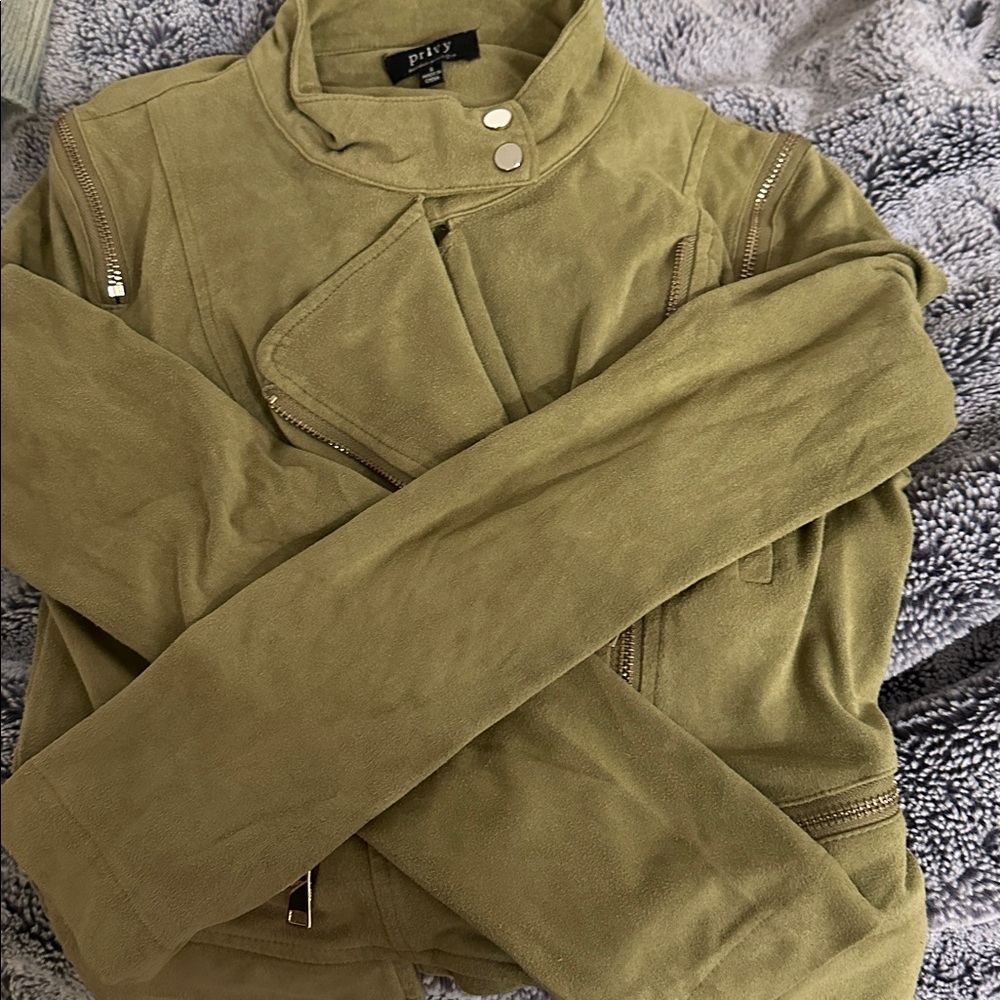Privy Olive Velvet Jacket - Picture 10 of 10